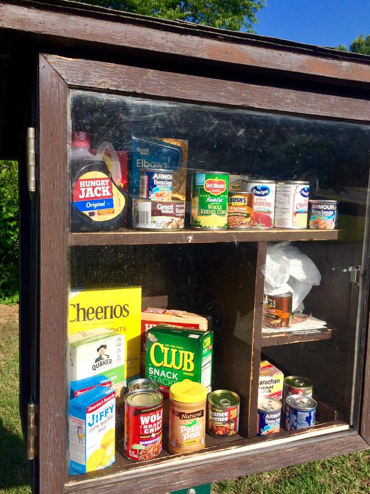 Neighbors helping neighbors with Little Free Pantry in Mount Airy, MD