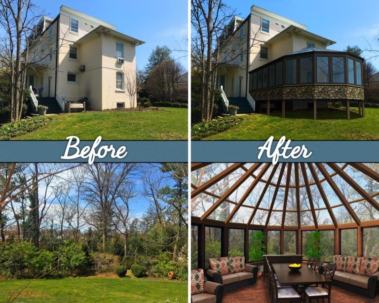 before and after sunroom