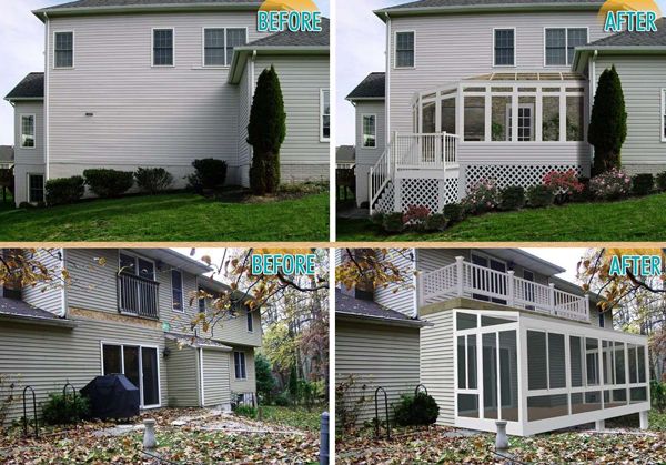 before and after sunroom
