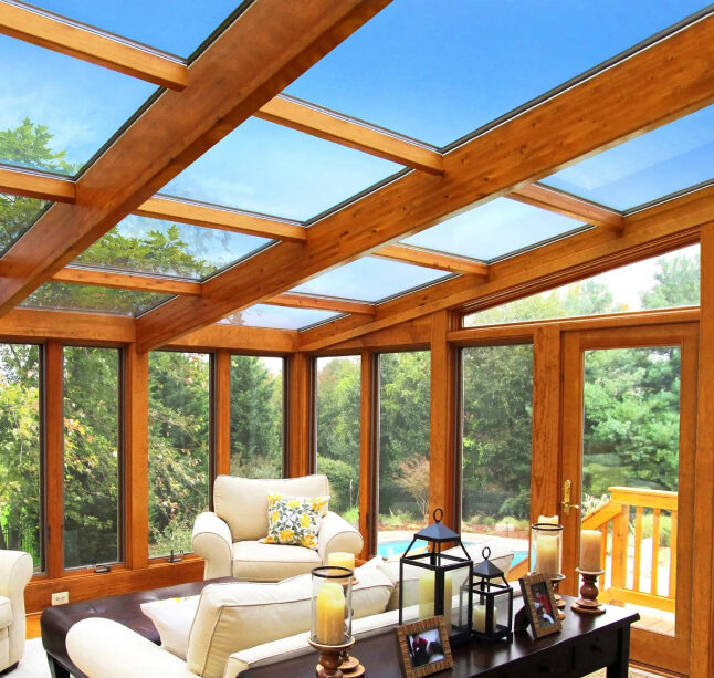 wooden sunroom